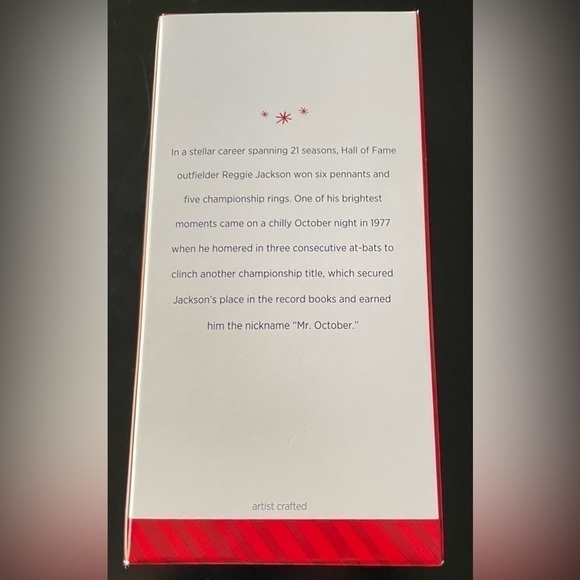 NWT - 2014 Hallmark Keepsake Ornament - “Mr. October” Reggie Jackson - Picture 3 of 3